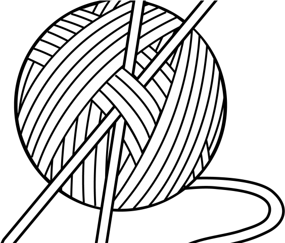 Kittens Clipart Yarn Clip Art - Yarn Clipart Black And White (640x480)