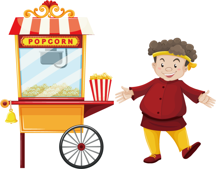 England Clipart Popcorn - Pop Corn Man Cartoon (1000x1000)
