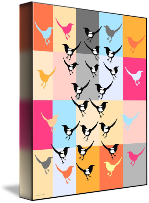 Magpie Quilt Print By T Forsman - Cartoon (477x650)