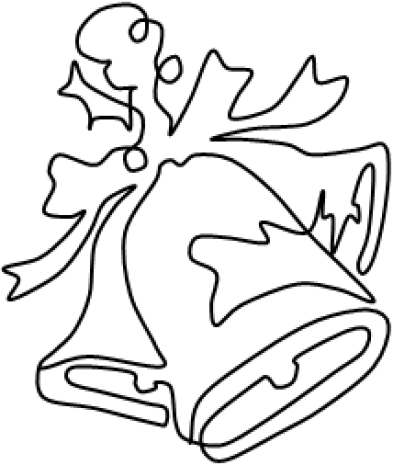 Silver Bells Motif - Line Art (393x465)