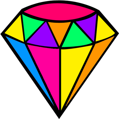 Diamond Color Clip Art Colored Transprent Png - Color Diamond Cartoon (640x640)