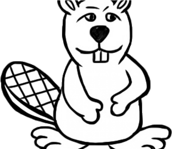 Beaver Clipart Line Art - Cartoon (640x480)
