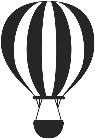 Black And White Transparent - Hot Air Balloon Silhouette (512x512)