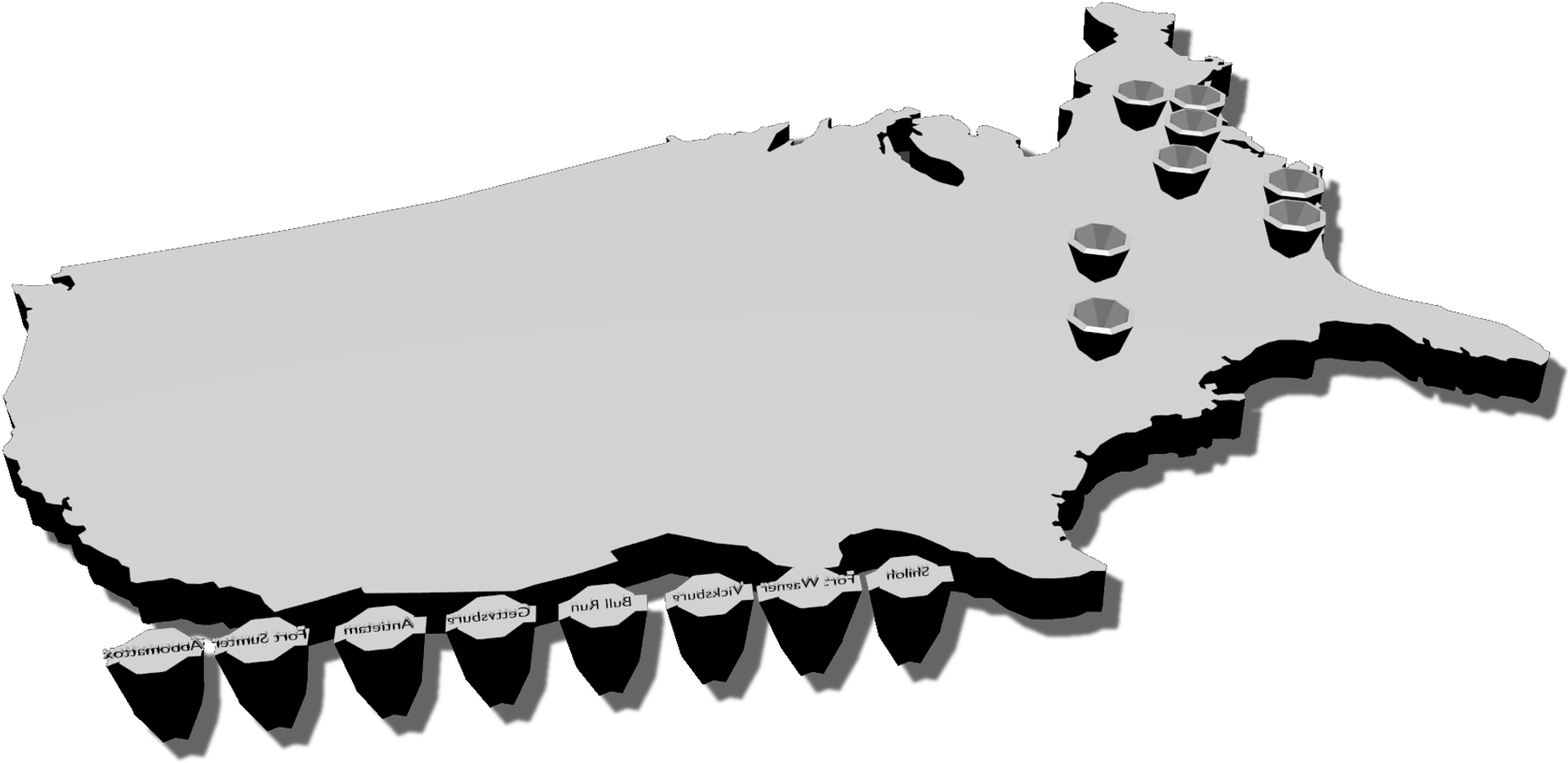 United States Civil War Major Battles Learning Activity - Illustration (1920x945)