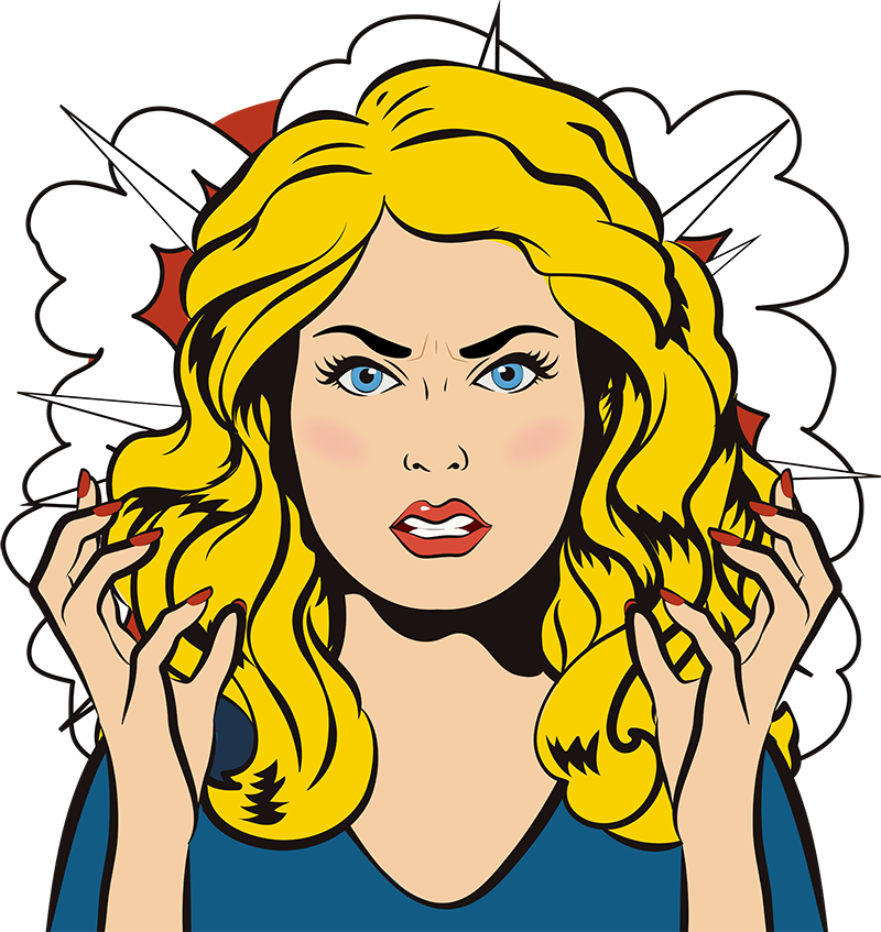 This Severe Form Of Pre-menstrual Syndrome Is Characterized - Angry Woman Stressful Girl (800x847)