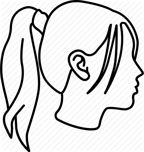 Girls Pony Ponytail Style - Curly Pixie Cut Drawing (485x512)