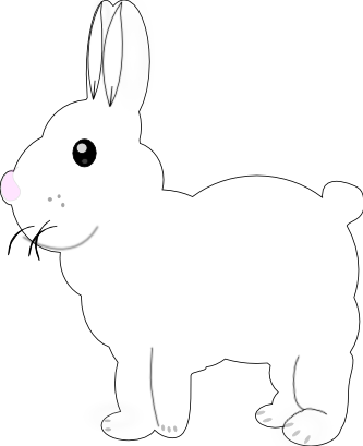 Feraliminal Chocolate Bunny Black White Line Art 31 - Domestic Rabbit (333x409)