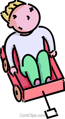 Boy Sitting In His Wagon Royalty Free Vector Clip Art - Boy Sitting In His Wagon Royalty Free Vector Clip Art (264x480)