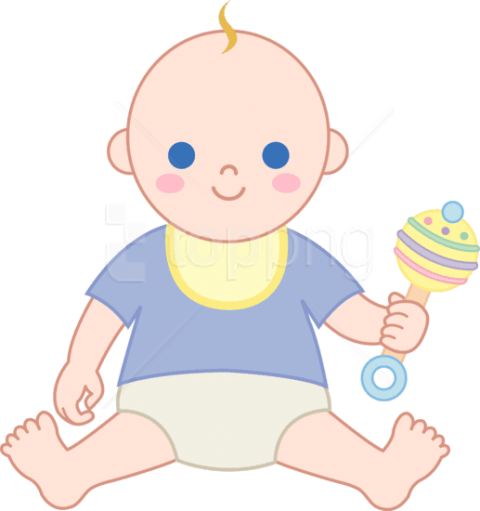 Free Png Download Cartoon Baby Boy Clipart Png Photo - Baby With Rattle Clipart (480x511)