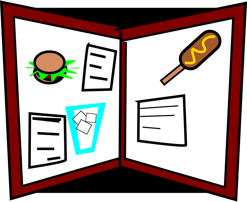Clip Art Of Menu (800x655)