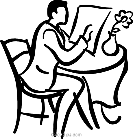 Man Looking At A Menu - Man Looking At A Menu (460x480)