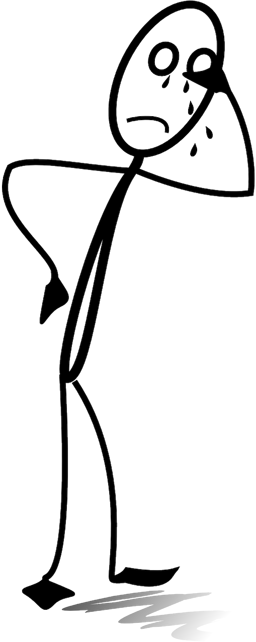 Crying Stick Man - Sad Stick Figure Png (640x1280)