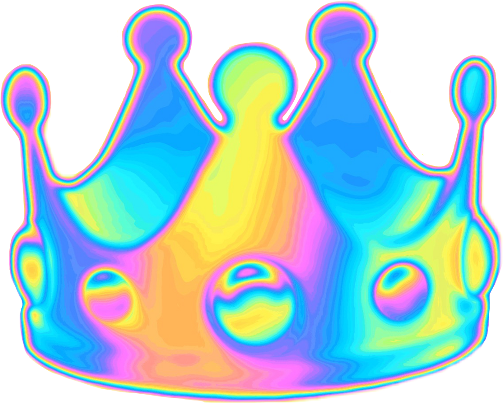 Holographic Holo Crown Emoji Queen Random Funny Selfie - Small Transparent Crown Emoji (1024x821)