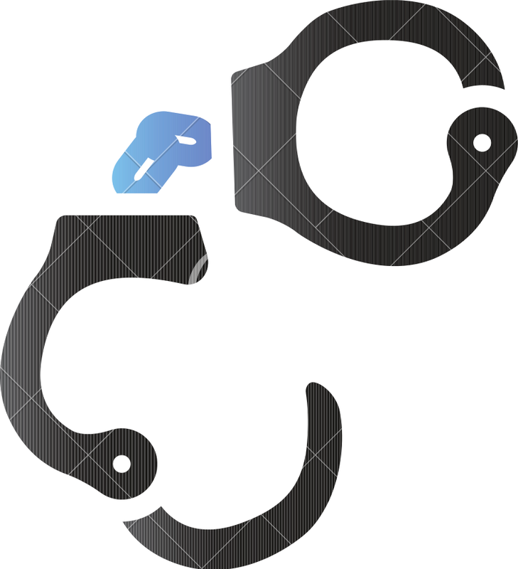Duo Tone Icon Of Handcuffs - Illustration (729x800)
