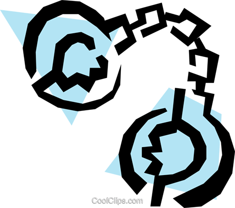 Handcuffs Royalty Free Vector Clip Art Illustration - Handcuffs Clipart (480x424)