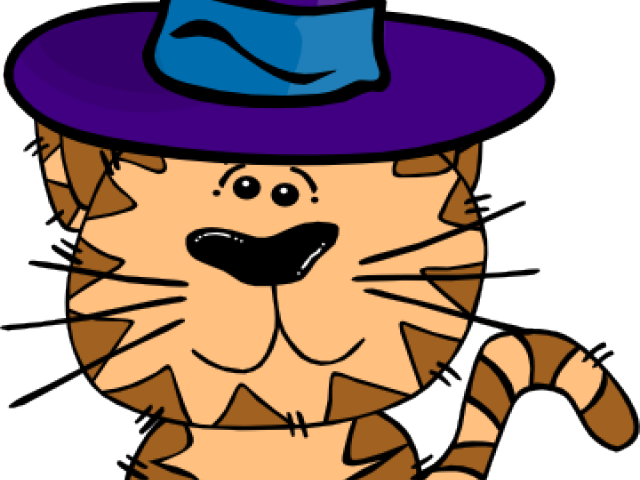 Cat Clipart Hat - Cute Cartoon Cat Clip Art (640x480)