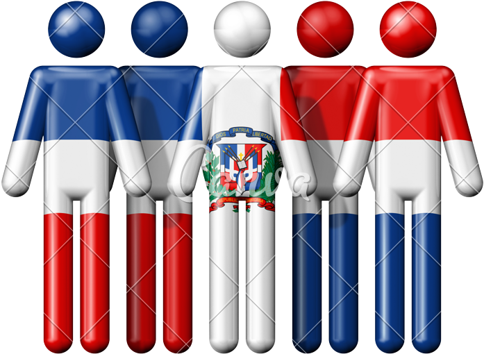 Flag Of Dominican Republic On Stick Figure - Dominican Republic Flag (800x636)