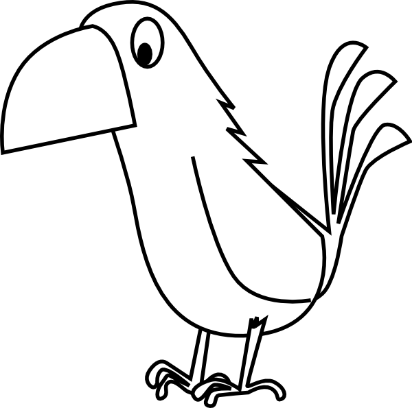 Pigeon Clipart Parrot - Parrot Cartoon Images Black And White (600x595)