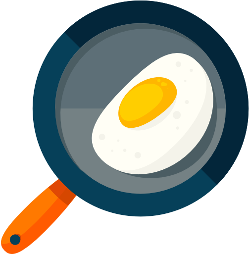 Clip Free Stock Fried Clipart Kitchen Tool - Egg On Pan Cartoon (512x512)