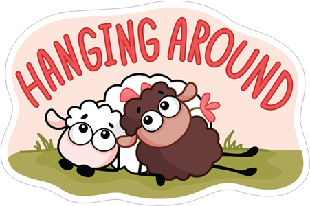 Hanging Around - Sheep Stickers Viber (490x317)