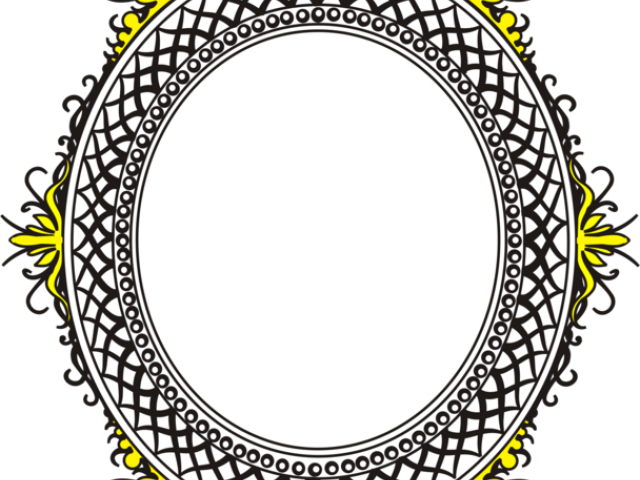 Decorative Border Clipart Oval - Frame Design Png Round (640x480)