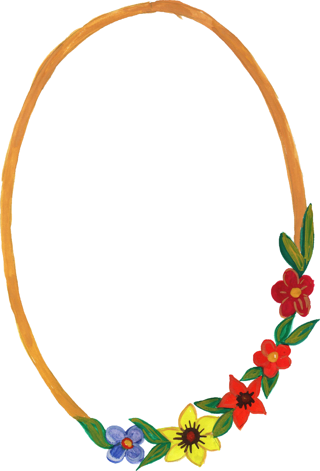 Free Download - Frame With Flowers Png (1066x1565)