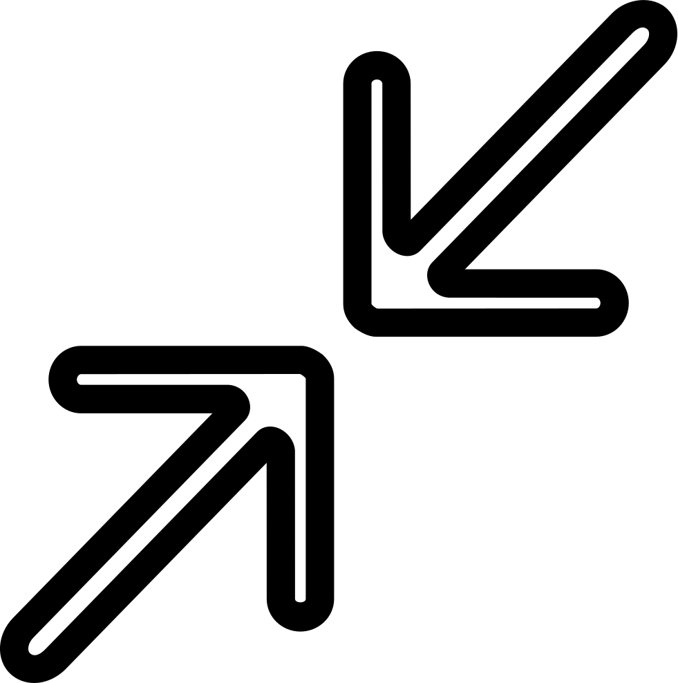 Two Opposite Arrows Outline Pointing The Center Comments - Opposite Icon (981x988)