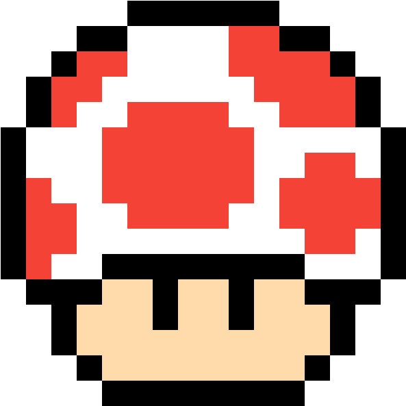 Opposite Mushroom - Pixel Art Champignon Mario (1184x1184)
