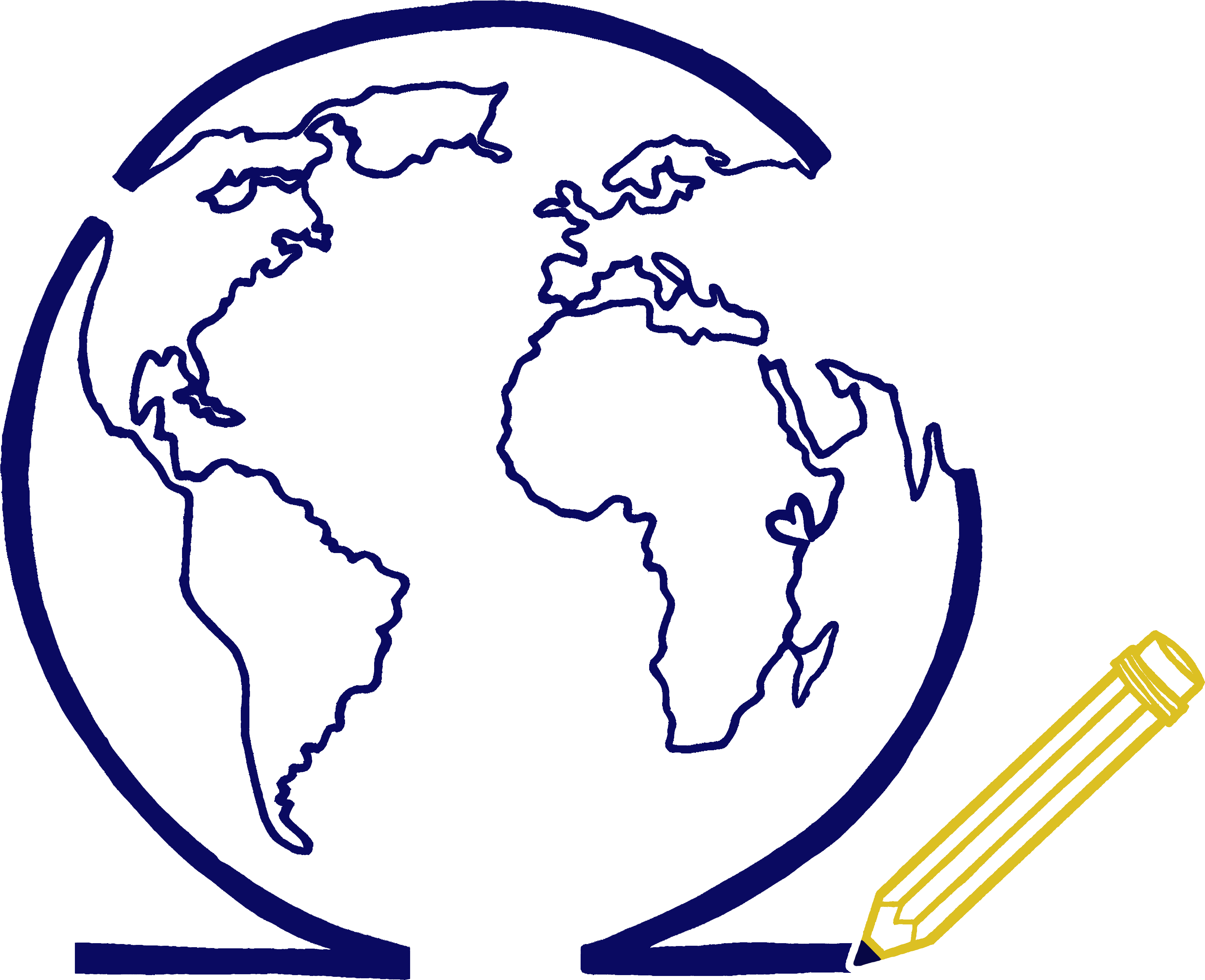 Hand-drawn Globe With Heart Over Kenya - Hand-drawn Globe With Heart Over Kenya (4380x3978)