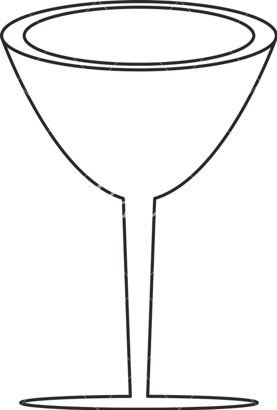 Cocktail Glass In Line Art - Cocktail Glass In Line Art (542x800)