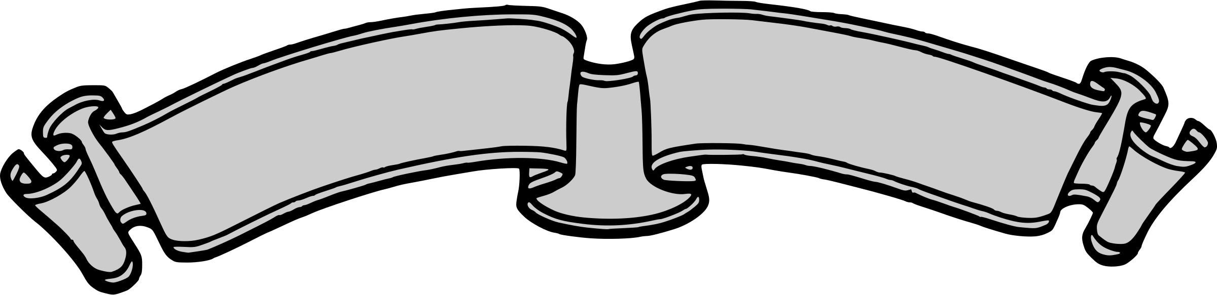 Ribbon Scroll Png Clipart Ribbon Banner - Ribbon Banner Clip Art Black And White (2400x583)