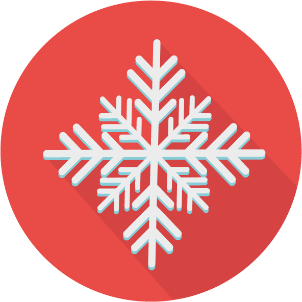 Gritting & Snow Clearance - Snowflake Flat Icon (600x600)