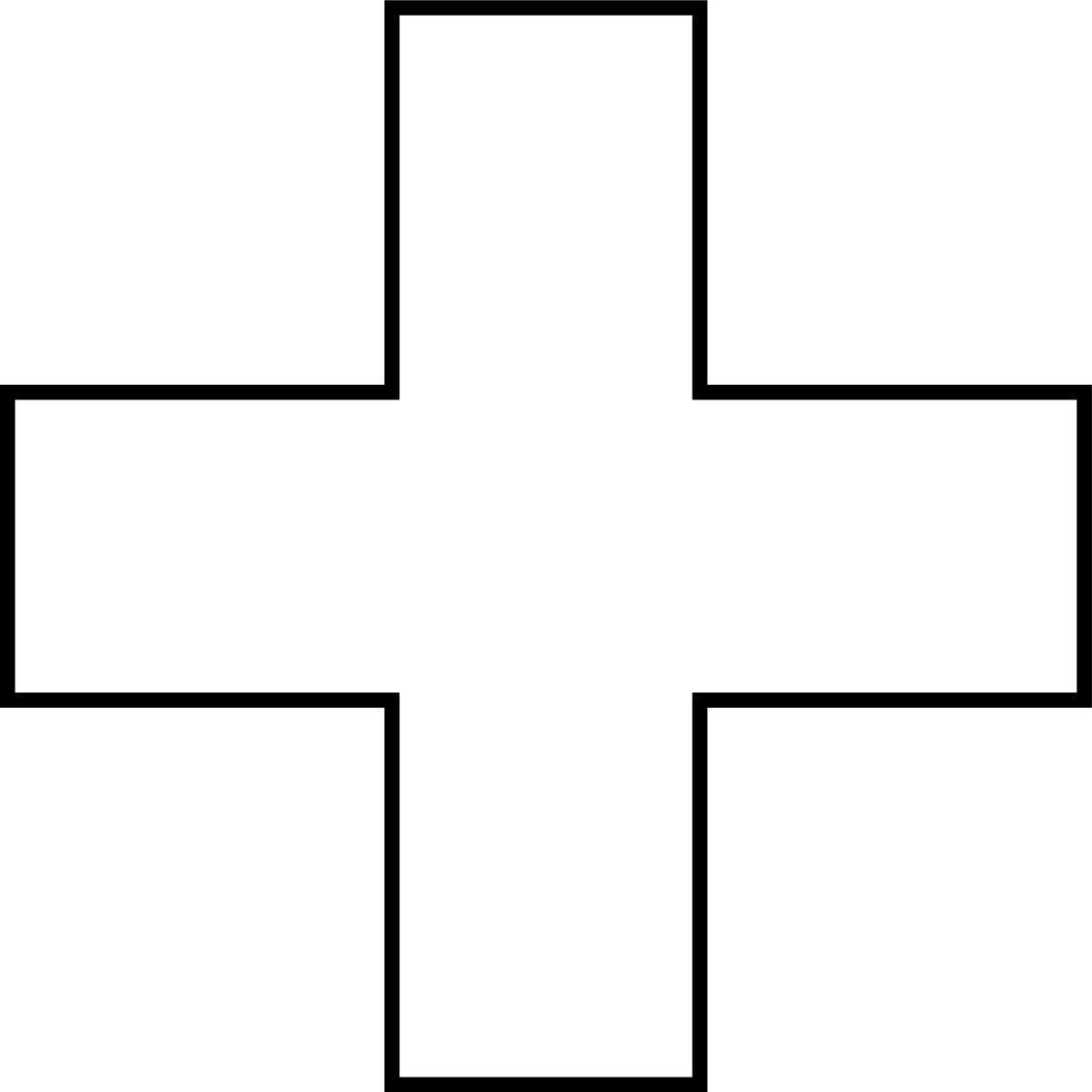 Subtraction Sign Clip Art - Net Of A Open Cube (1200x1200)