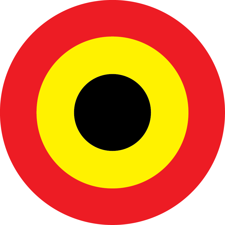 Army Symbol Red And Yellow - Belgian Air Force Roundel (886x886)