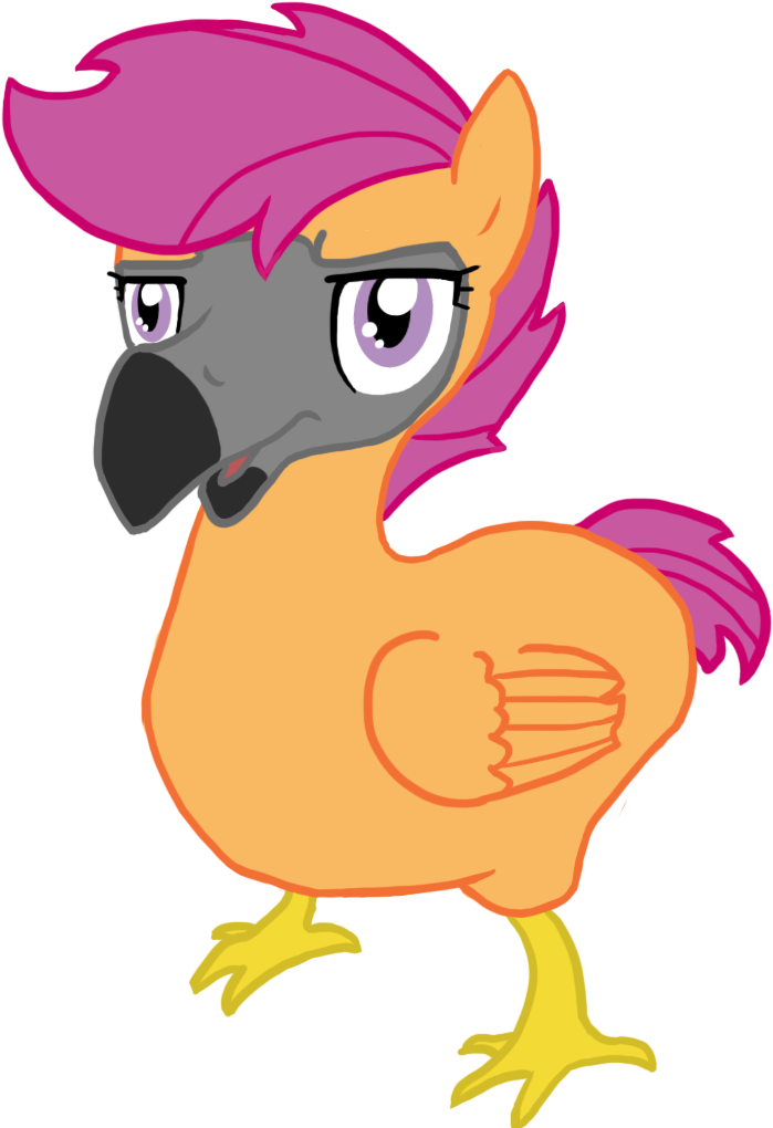 Foxdoge, Dodo, Safe, Scootaloo, Species Swap - Cartoon (852x1057)