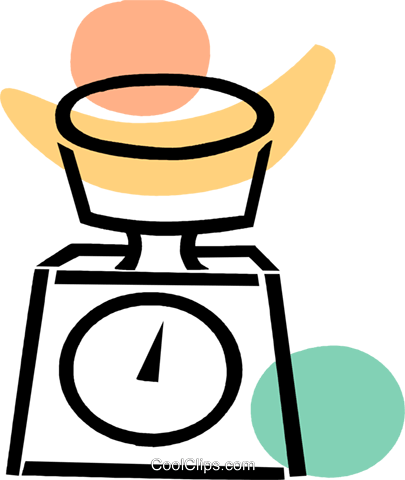 Kitchen Scales Royalty Free Vector Clip Art Illustration - Kitchen Scales Royalty Free Vector Clip Art Illustration (405x480)