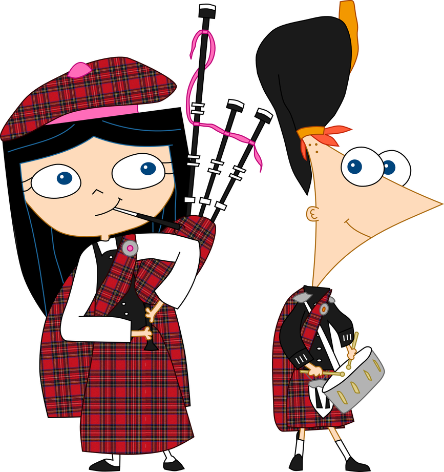 The Highland Couple By Ieph - Cartoon (867x921)