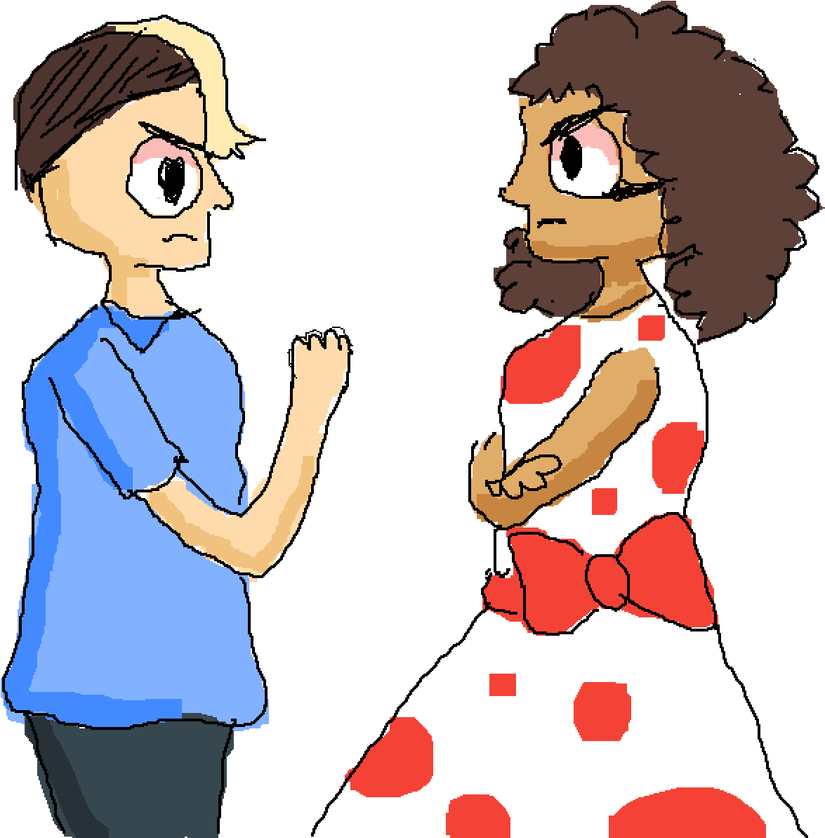 Debbie Decimal And Freddy Fractions - Cartoon (1400x1400)