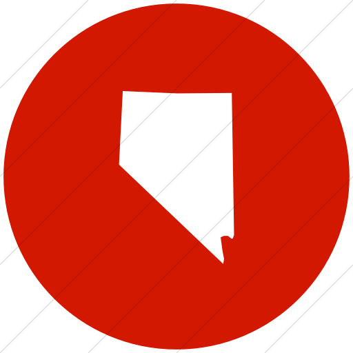 Us States Nevada Icon Flat Circle White On Red - Circle (512x512)