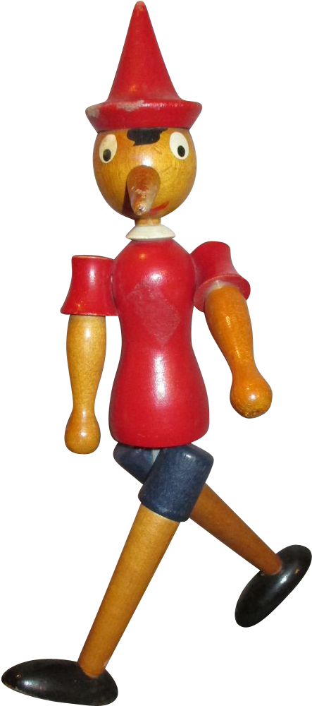 Vintage Wooden Pinocchio Doll - Cartoon (999x999)