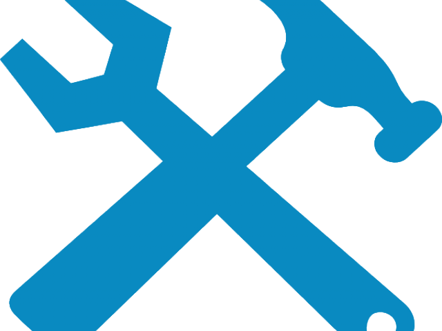 Wrench Clipart Blue - Wrench And Hammer Silhouette (640x480)