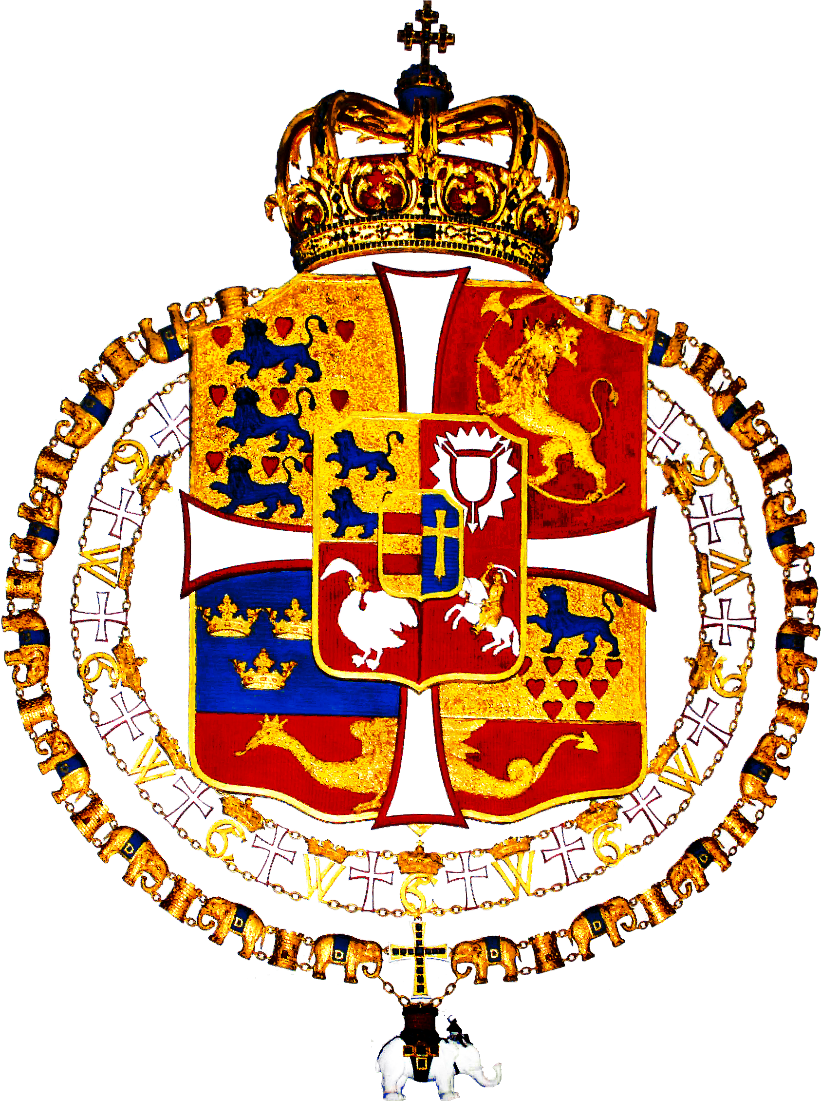 Coat Of Arms Of King Frederick Iv Of Denmark And Norway - Denmark Norway Coat Of Arms (1734x2283)