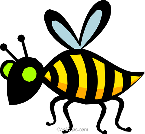 Bee Royalty Free Vector Clip Art Illustration - Bee (480x446)