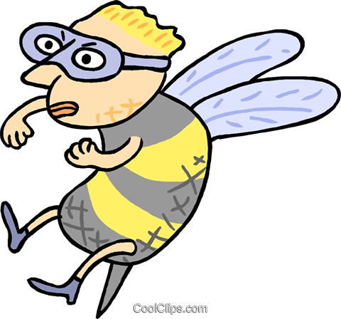 Bee Person Royalty Free Vector Clip Art Illustration - Cartoon (480x448)
