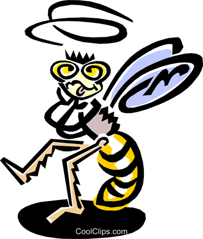 Bee Royalty Free Vector Clip Art Illustration - Bee Royalty Free Vector Clip Art Illustration (408x480)