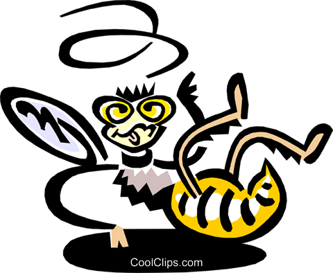 Bee Royalty Free Vector Clip Art Illustration - Bee Royalty Free Vector Clip Art Illustration (480x394)
