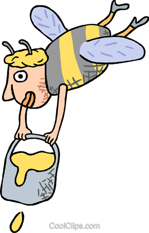 Bee Person With Honey Royalty Free Vector Clip Art - Bee Person With Honey Royalty Free Vector Clip Art (307x480)