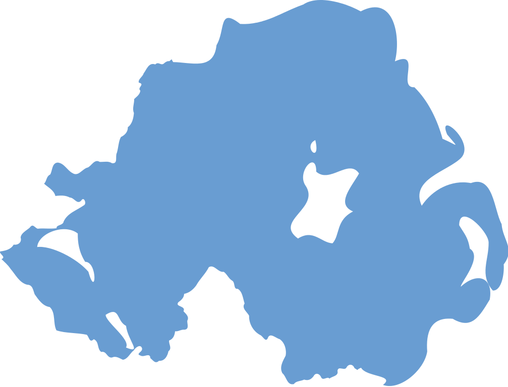 Northern Ireland Outline In Blue - Northern Ireland Map Vector (1007x768)