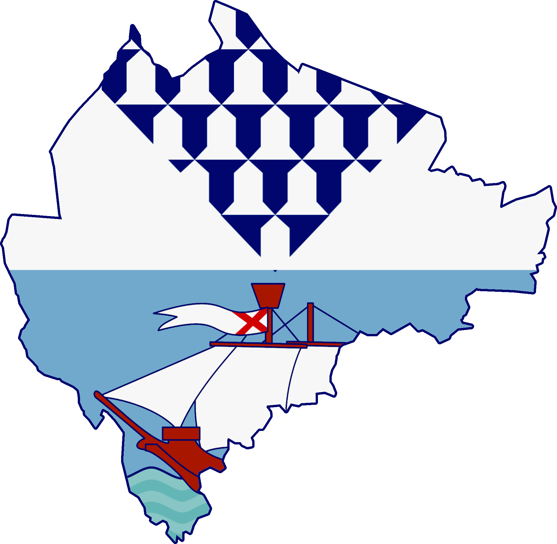Flag Map Of Belfast, Northern Ireland - Belfast Flag (1941x1896)