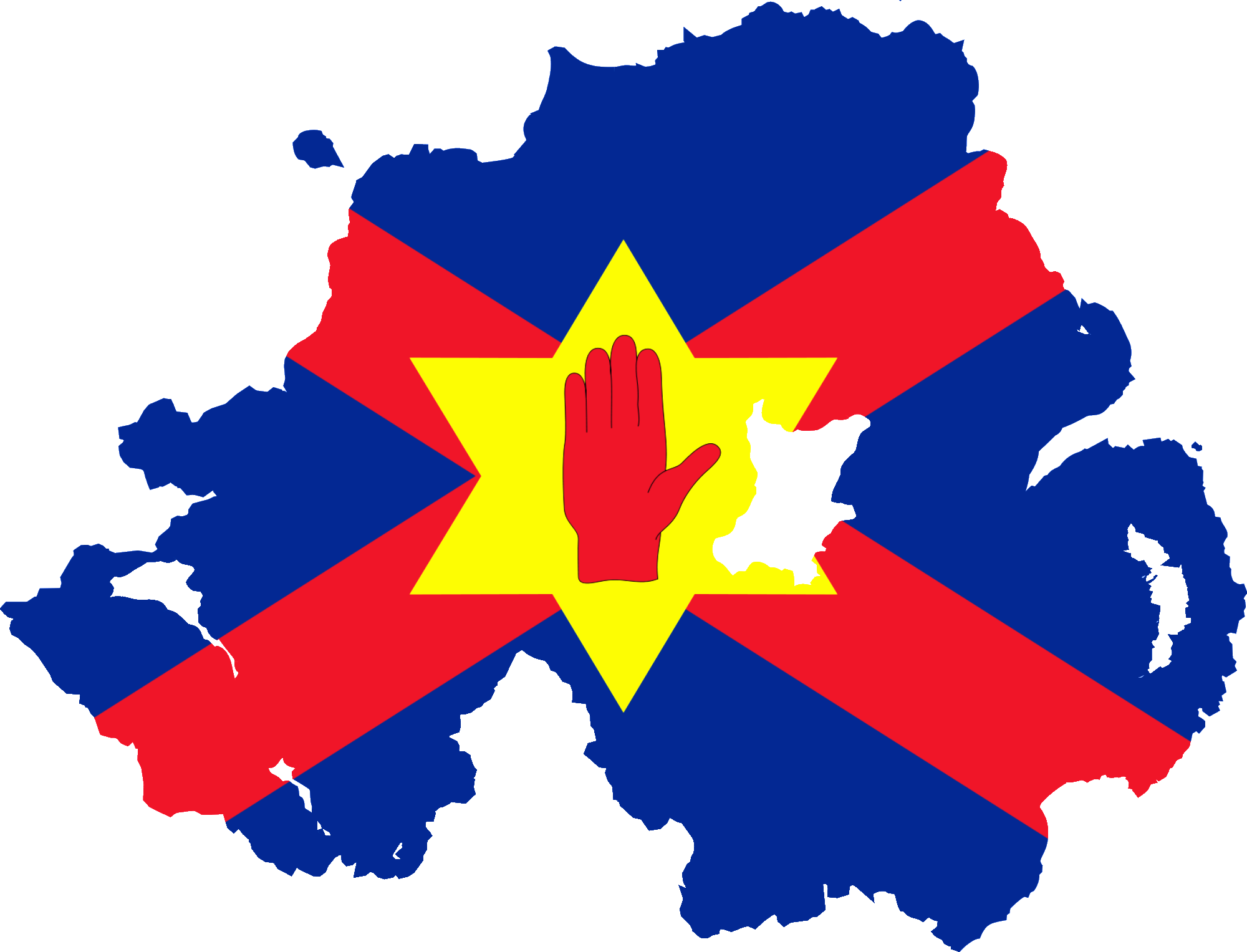 Flag Map Of Northern Ireland - Northern Ireland Map Vector (2000x1527)